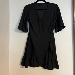 Black topshop dress with wrap/buttons